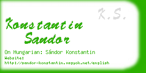 konstantin sandor business card